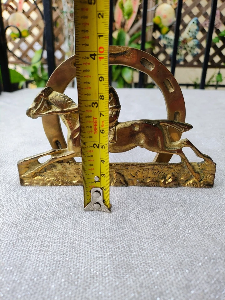Brass Hermes Style Jockey on Horse Desk Letter Holder - Image 4 of 4