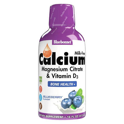 Bluebonnet Liquid Calcium Magnesium Citrate Blueberry 16 fl oz