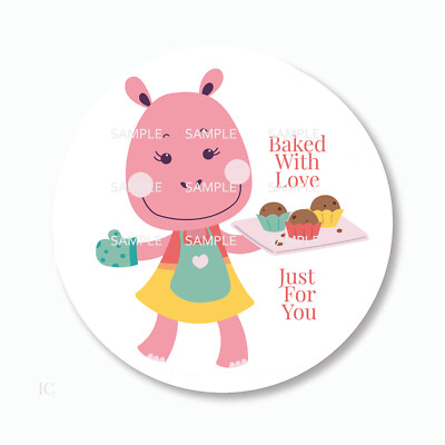 30 Baked With Love Just For You Scrapbook Stickers 1.5'' Round Envelope Seals