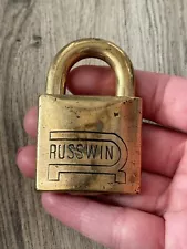 Vintage Old Russwin Padlock Lock No Key
