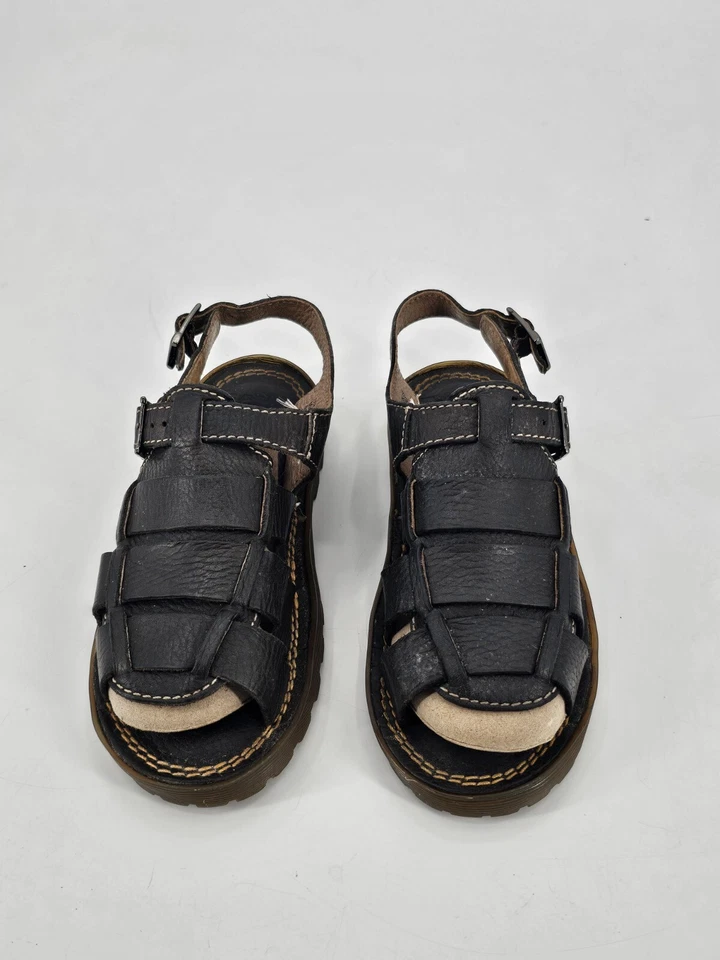 Sandalias de Pescador Dr. Martens De Colección Niño Pequeño Talla 2 Cuero Negro Inglaterra 6480 Foto 2 de 4