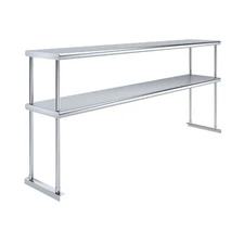 14 in. x 72 in. AmGood Stainless Steel Double Deck Over Shelf
