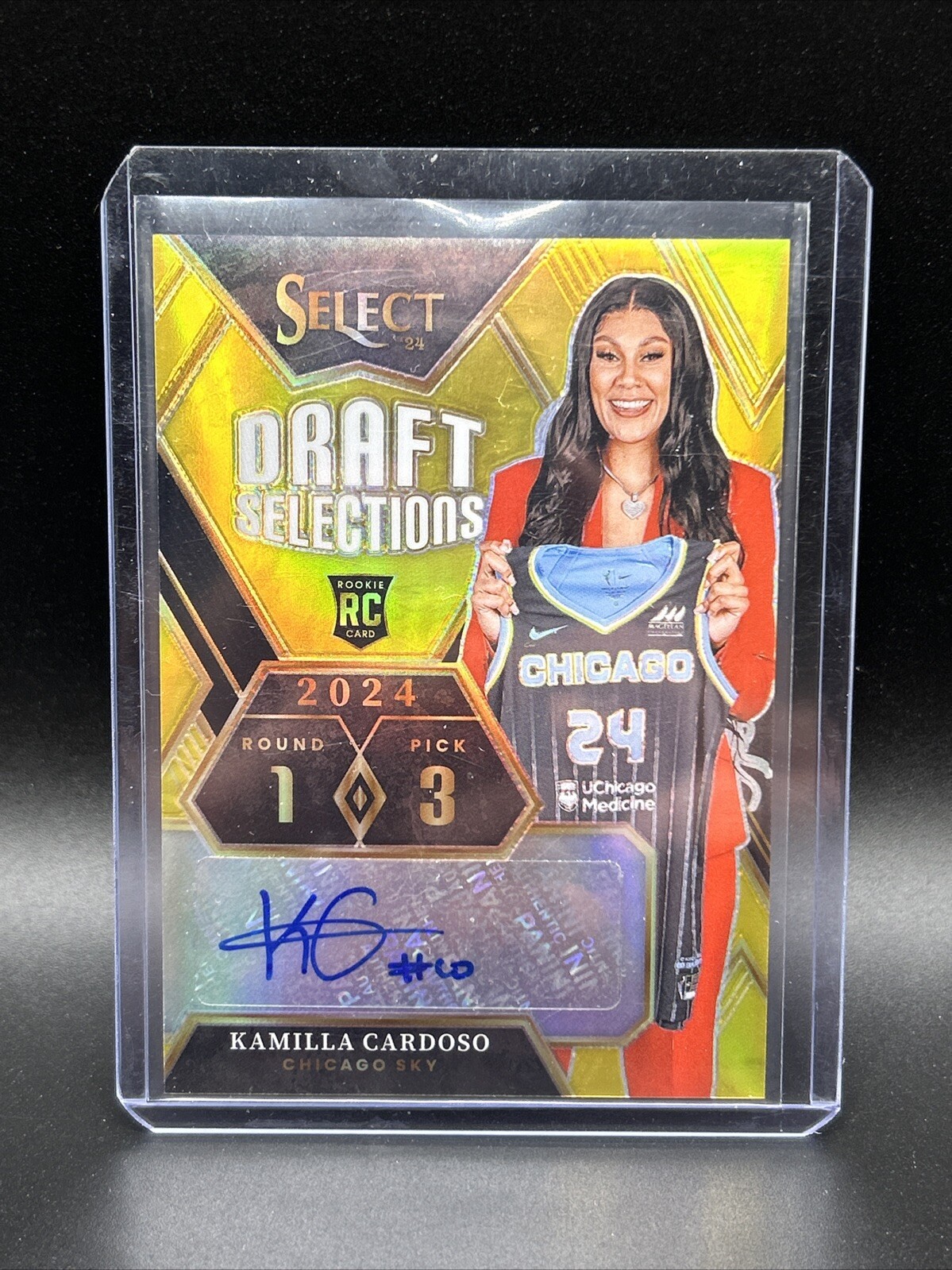 2024 Select WNBA Kamilla Cardoso Draft Selections Auto Black Gold RC 5/5 -1 Of 1