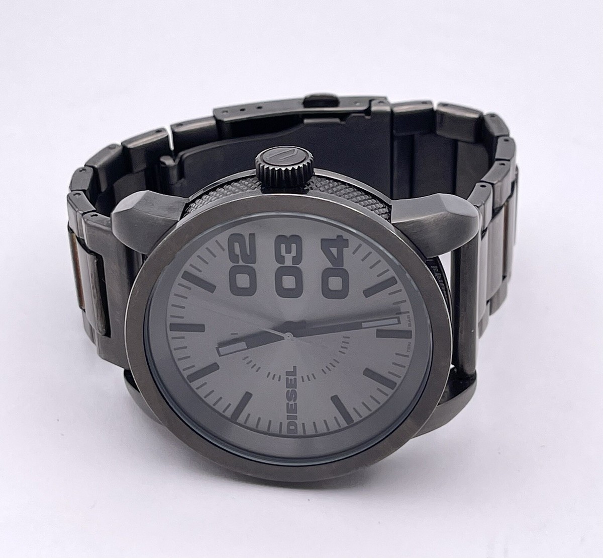 Vintage Diesel Men's Grey Dial Gunmetal Stainless Steel Watch
