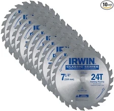 Irwin 25130 Classic Series Circular Saw Blade 24T 7-1/4 (Pack of 25)