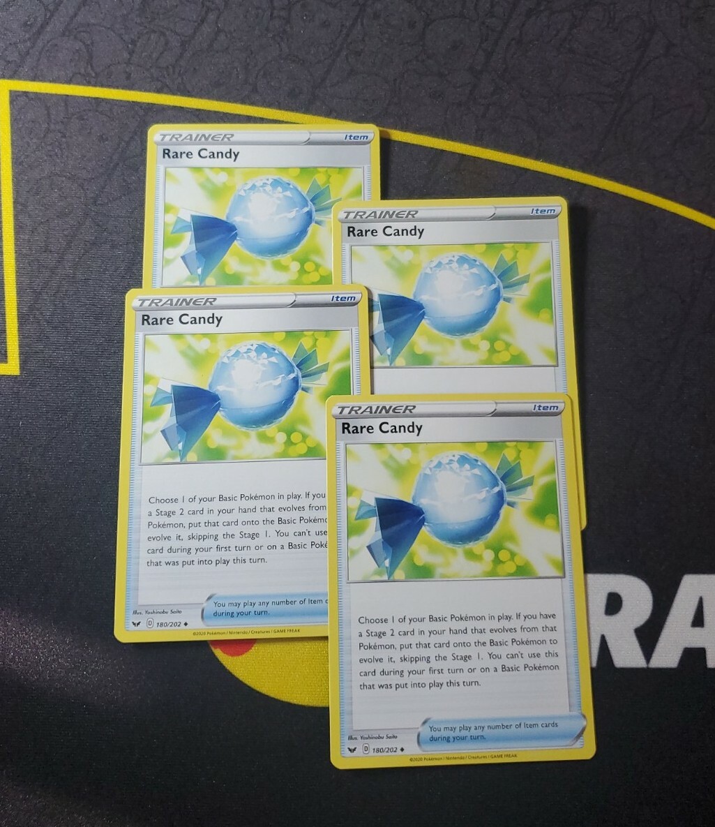 4x Pokemon TCG Rare Candy 180/202 Sword & Shield Uncommon Playset NM/M