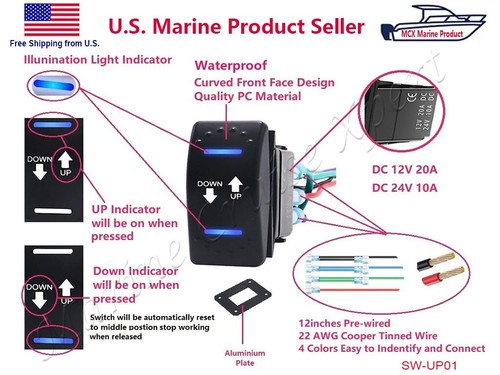 Up Down Toggle Rocker On Off On Switch Marine Boat Car Truck Trail ATV ...