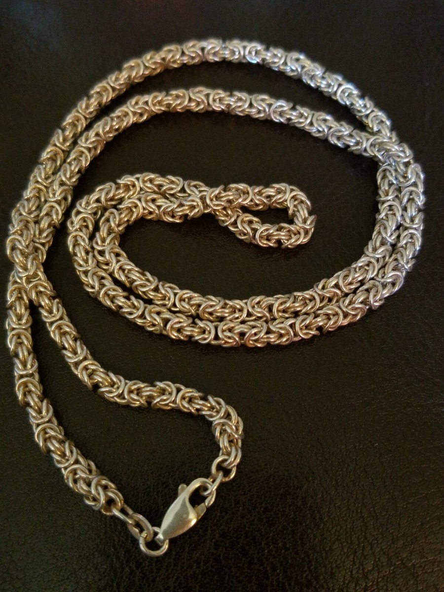 SUPER FINE Sterling Silver Chain Necklace Rope Braided Link