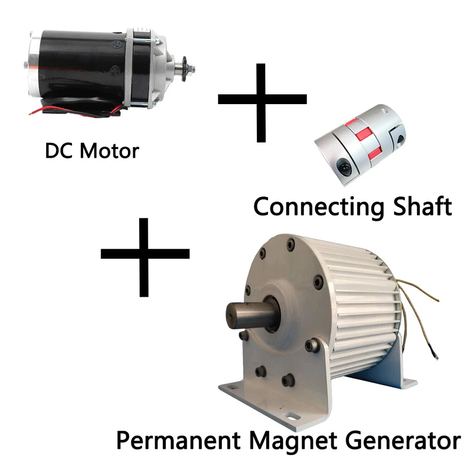 1000W - 3000W Permanentmagnet Generator 220V niedrige Drehzahlen 3 Phasen mit Gleichstrommotor