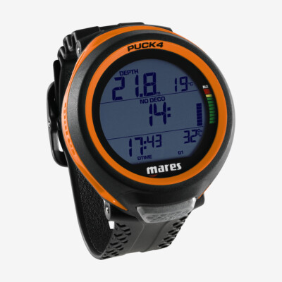 Mares Puck 4 Dive Computer Bluetooth Air Nitrox Easy-Read Display Black Orange
