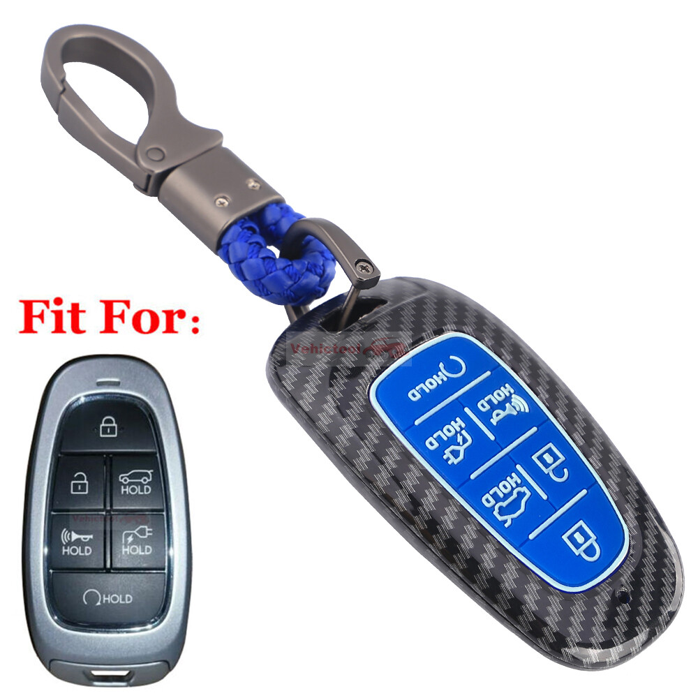 Fit HYUNDAI Ioniq 5 6 Button Carbon Fiber Hard ABS Remote Key Fob Case ...