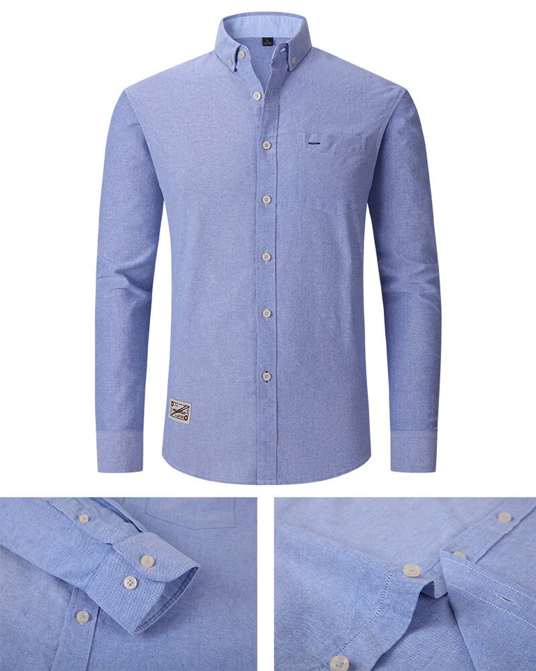 Mens Oxford Shirts Formal Business Long Sleeves Cotton Casual Dress