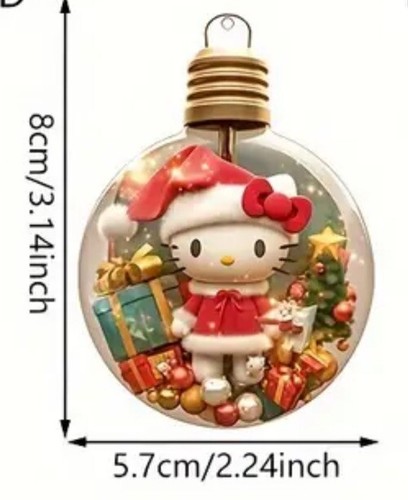 Sanrio Hello Kitty Flat 2D Bauble Acrylic Christmas Decoration Tree Ornament - Picture 2 of 3
