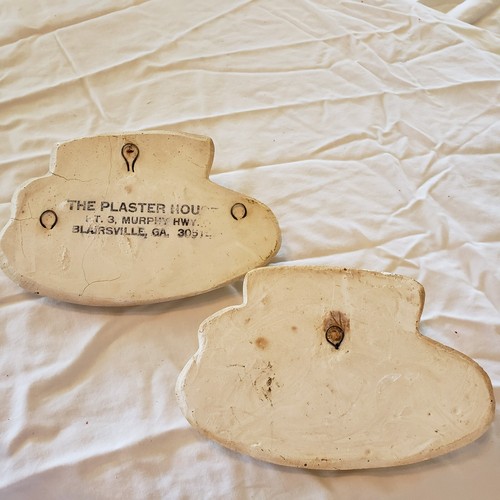 VTG Chalkware/Plaster Tea Cups Wall Art Boho Farmhouse Retro Set of Two - Picture 7 of 8