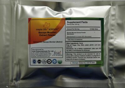 Bacopa Monnieri Extract Powder Standardized to 50% Bacosides 