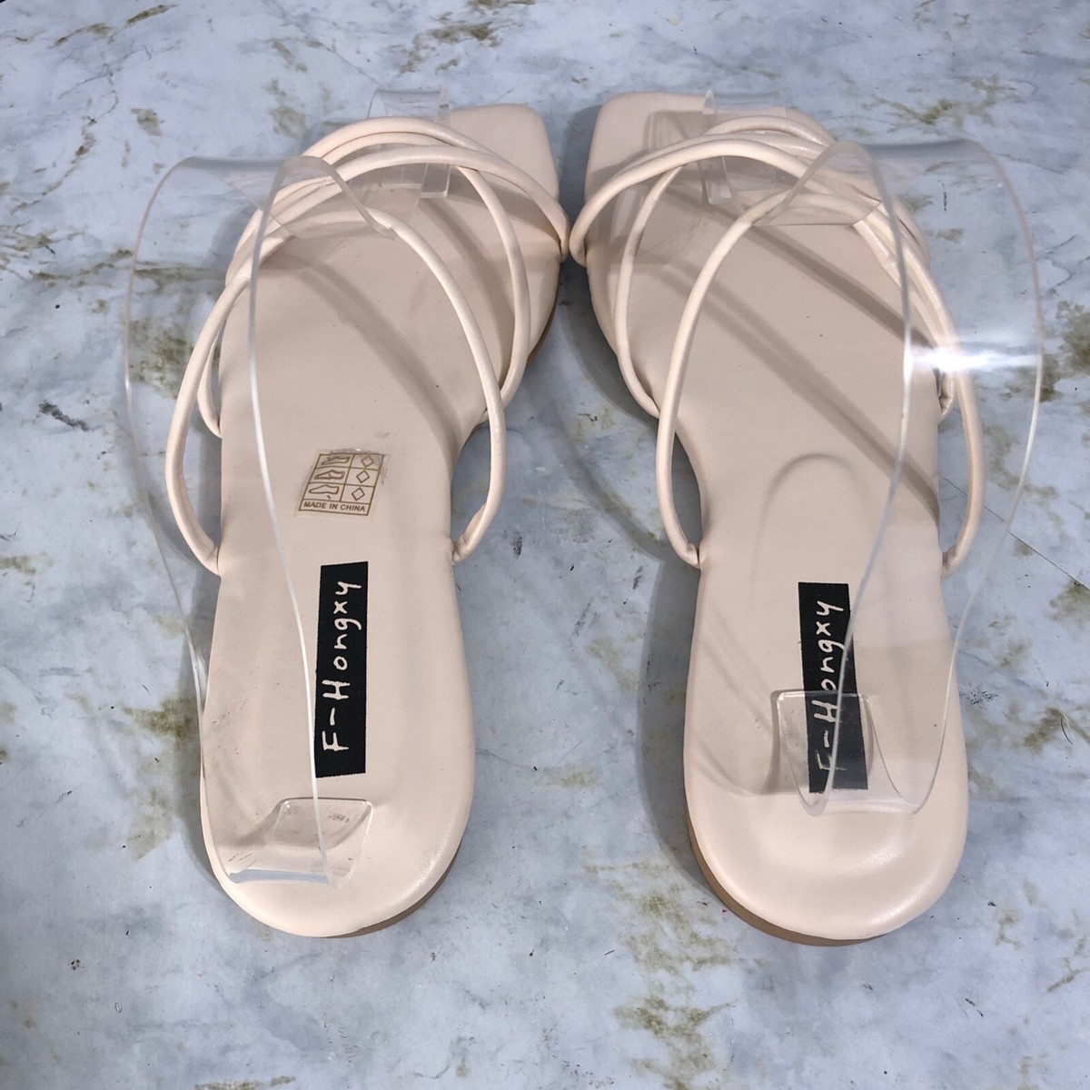 F-Hongxy 40 Women's Sz 8.5M Shoes Pink Slides Strappy Comfort Flip