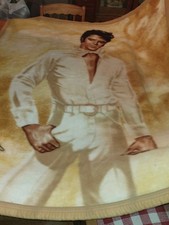 Rare Elvis Presley Fleece Throw Blanket Leacril Montefibre Vintage The King62x54