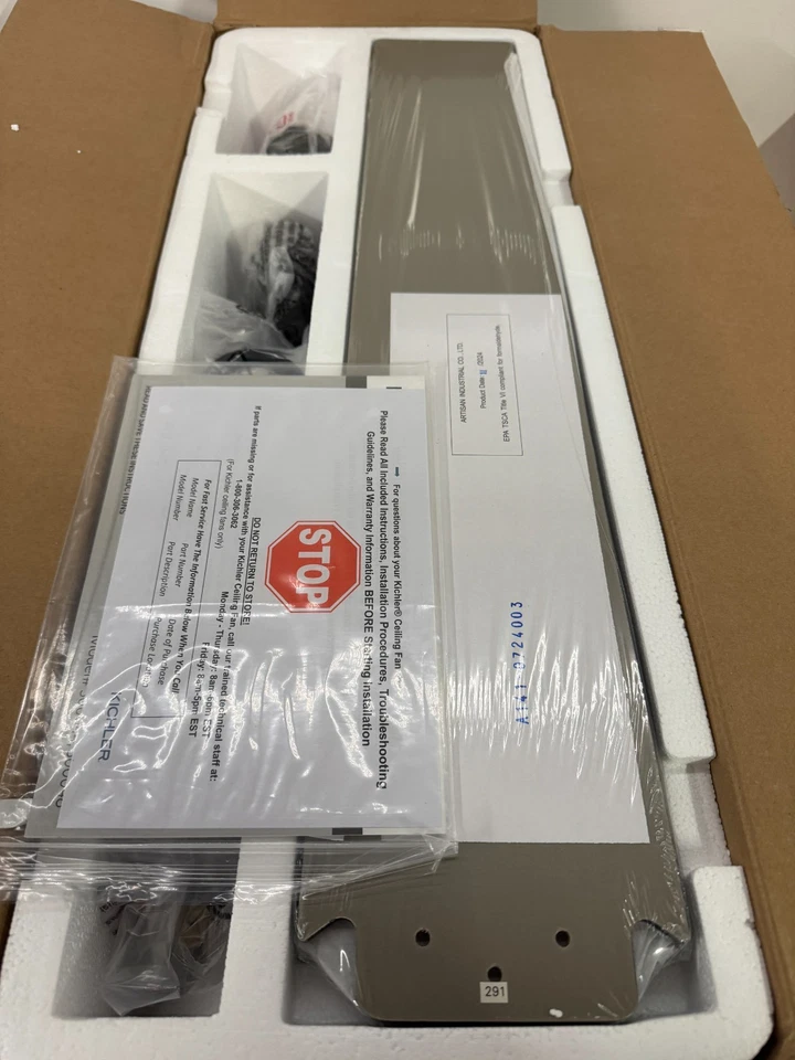 Kichler 300044SBK Brahm 56" 5 Blade Indoor LED Ceiling Fan, Satin Black - Image 2 of 4