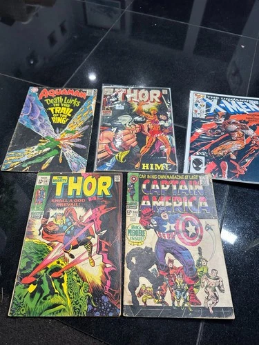 Vintage Comic Book Lot Captain America 100 Thor 165 161 X-Men Aquaman