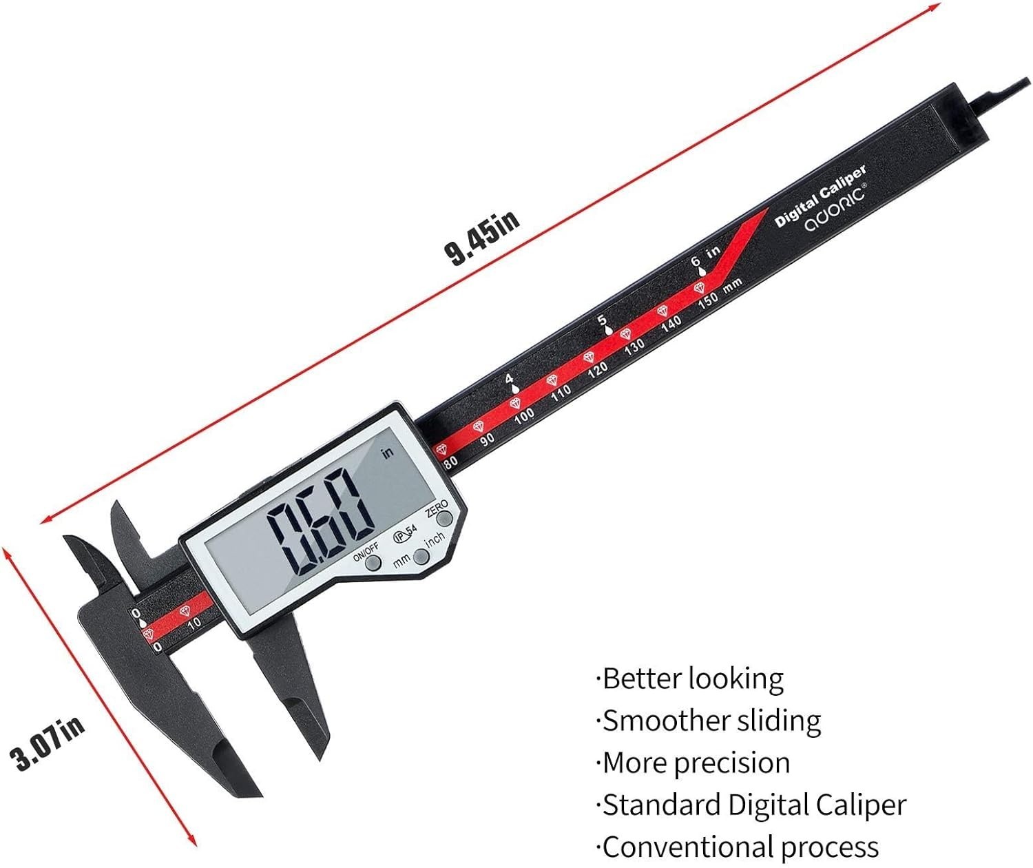Versatile Electronic Caliper 0-6" LCD Screen & Auto Shut-Off - Ideal for Jewelry