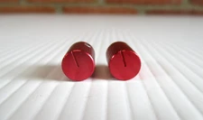 Small Red Solid Aluminum Control Knobs For HiFi Amp Guitar 1/2" x 3/8" Lot of 2
