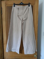 Zara Women's Wide-Leg Trousers L Cream