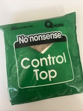 VTG 1990 No Nonsense Control Top Panty Hose Queen Nude 877 Reinforced Toe NIB