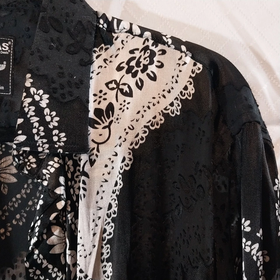 Barabas 黑银佩斯利纽扣衬衫 XL — 第 3/4 张图片