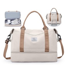 Travel Duffel Bag with Shoes Compartment, Overnight Weekender Bags for Women,...