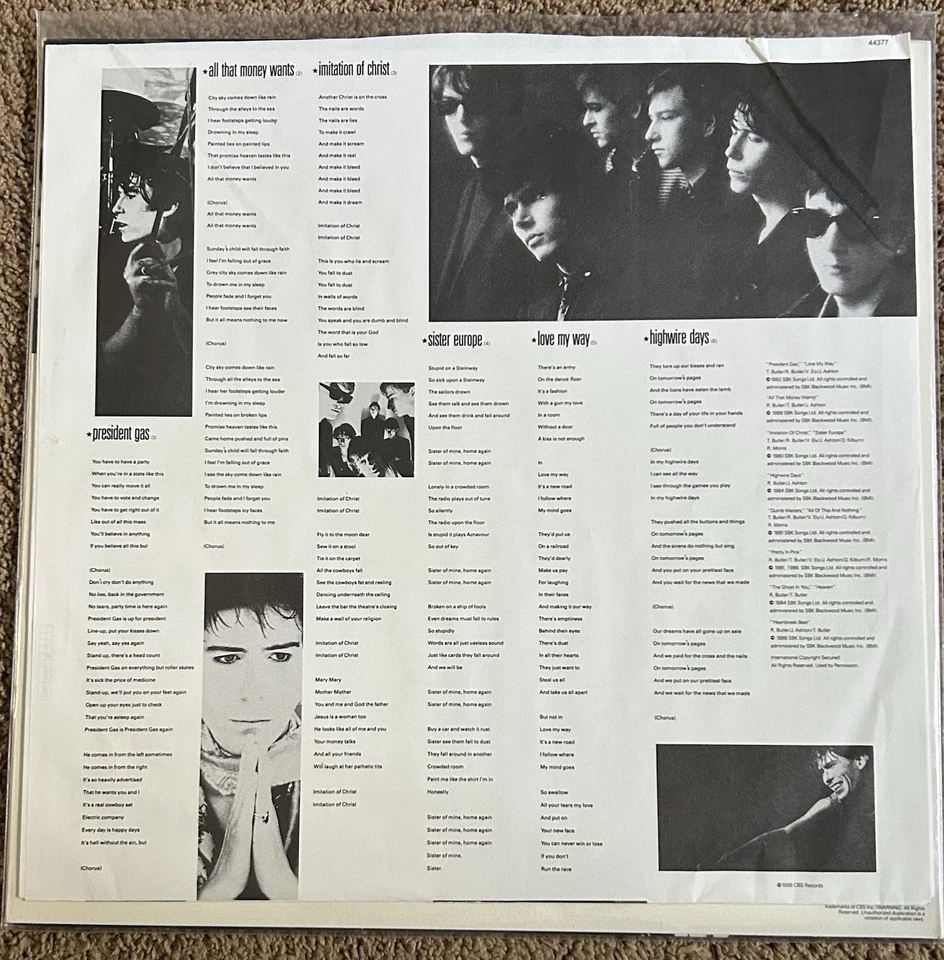 The Psychedelic Furs- All of This and Nothing (1988) with Hype EX cond - Image 4 of 4