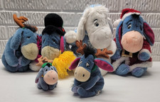 Disney Eeyore Christmas Plush Lot 6pc Santa Reindeer Holiday Pooh Stuffed Toys