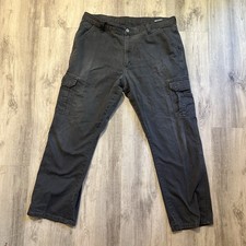 Wrangler Originals Men Size 38x30 Gray Cargo Work Straight Leg Cotton Pants