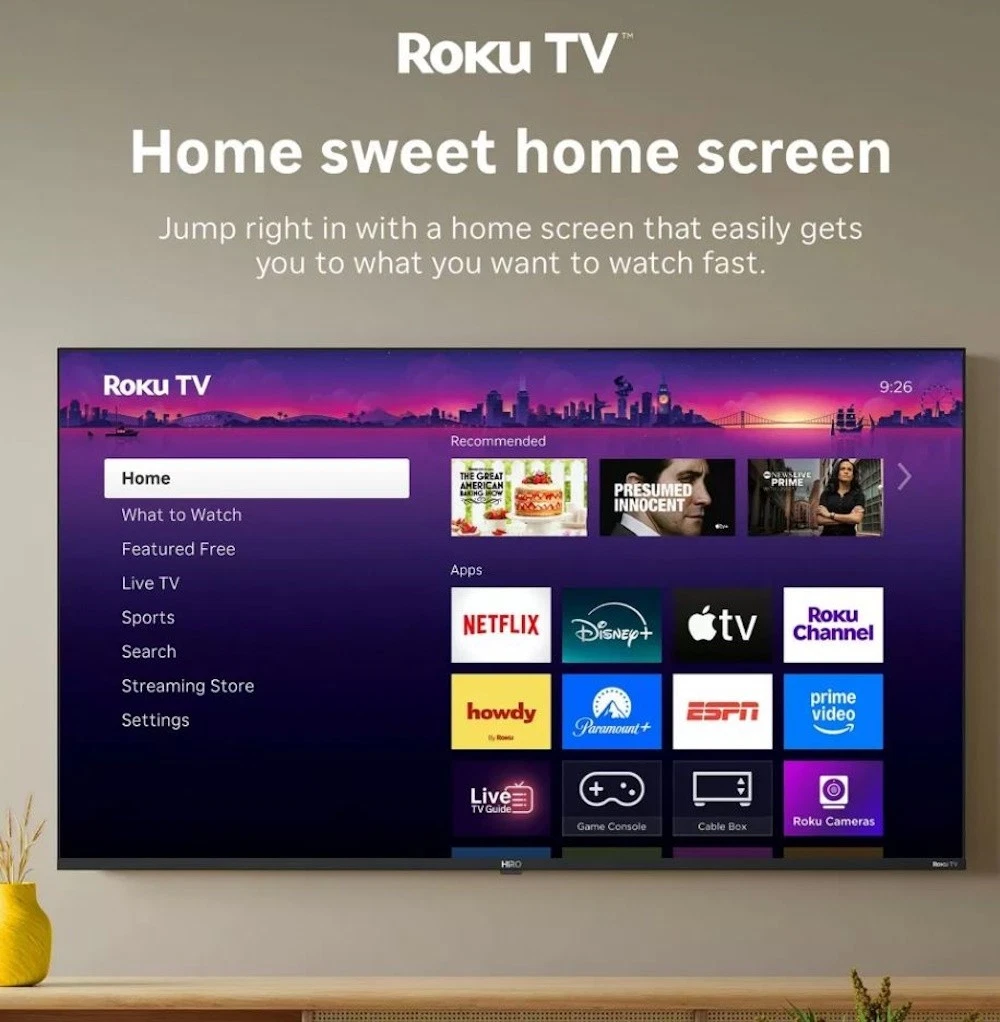 Hiro 32" 720p HD Smart TV Flat Screen LED Television with Roku TV and Dolby Audi