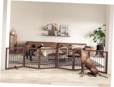 144-inch Extra Wide 30-inch Tall Dog gate 144 x 30 inches Round Tube Espresso