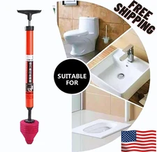High Pressure Toilet Unblock a Shot,Toilet Plunger,Stainless Toilet ClogRemove