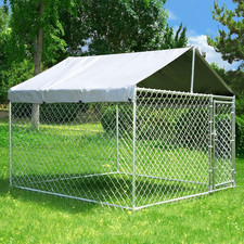 Extra Large Outdoor Dog Kennel, Anti-Rust Dog Kennel outside with Roof, Galvaniz