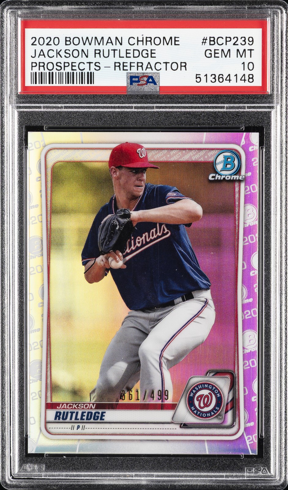 2020 Bowman Chrome - Prospects Jackson Rutledge #BCP-239 Refractor /499 ...