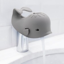 Baby Bathtub Faucet Spout Cover Silicone Safety Guard Grey Whale Protector