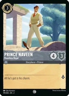 x4 Prince Naveen - Penniless Royal - 191/204 - Common Lorcana DLC02 Rise of the 