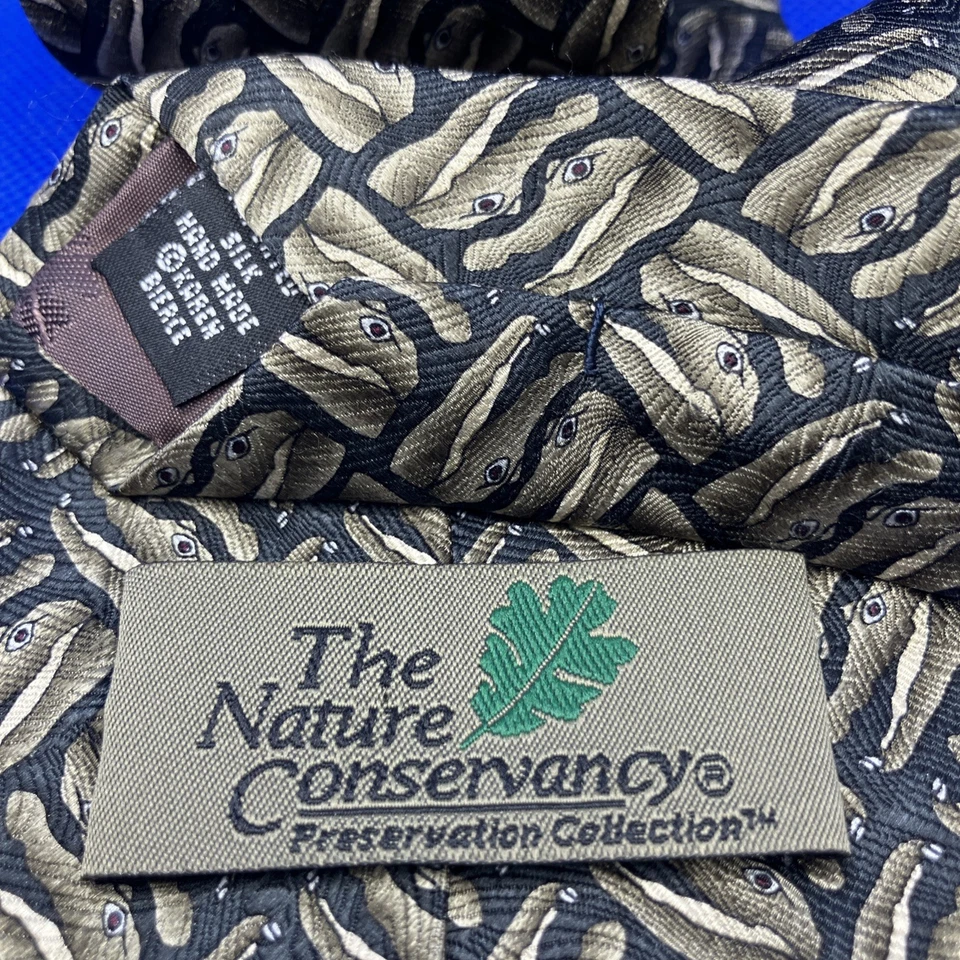 Corbata The Nature Conservancy Hombre Cocodrilo Novedad 100% Seda De Colección 3.75x58 Foto 3 de 4