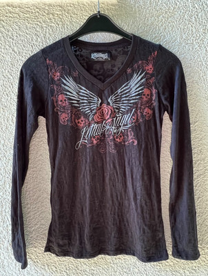 Lethal Angel Apparel Damen Shirt Langarm schwarz Druck Gr. L