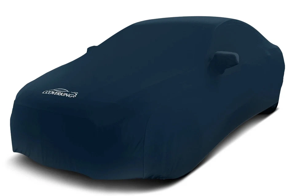 For Hyundai Sonata 15-19 Satin Stretch Indoor Navy Blue Custom Car Cover — 第 2/4 张图片