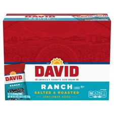 DAVID Sunflower Seeds, Ranch Flavor, Stocking Stuffer, 1.625 oz. (Pack of 12)