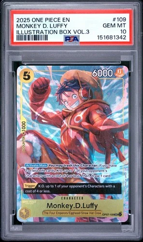 Monkey.D.Luffy (Illustration Box Vol.3) OP07-109 One Piece Promo Foil PSA 10