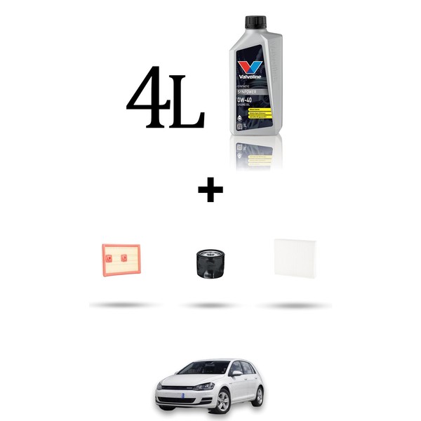 Hoffcar Wartungsset 3 Filter Und 4L ÖL FüR Vw Golf Vii (5G1/BA5) 1.4 Tsi 81Kw-image