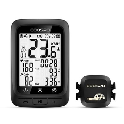 COOSPO Bike Computer GPS Wireless, ANT+ Cycling 2.3'', Black 