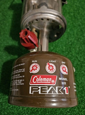 #ad COLEMAN SMALL VINTAGE LANTERN MODEL 222 PEAK 1 1982 COMES WITH ORIGINAL SOFTCASE $79.99