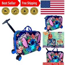 Colorful 18" Ride-On Kids Luggage with 4 Spinner Wheels – Fun Travel Experience
