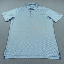 Johnnie O Golf Polo Shirt Mens Large Lake Blue Jefferson Performance Stretch