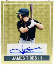 Marketplace image: 1/1 Leaf James Tibbs lll 2025 Baseball Nation Gold SuperFractor Rookie Autograph